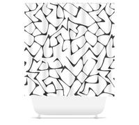 IXEHOH Black & White Mid-Century Modern Shower Curtain,Abstract Bath Curtain, Minimalist,Contemporary Curtains with 12 Hooks 150x150cm/59x59in(WxH)
