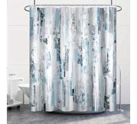 IXEHOH Boho Shower Curtain for Bathroom Abstract Grey Blue Watercolor Shower Curtain with Hooks Waterproof Fabric(198x198cm/78x78in(WxH))