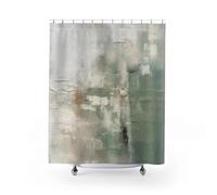 IXEHOH Boho Shower Curtain,Rustic Abstract Sage Green, Beige Grey Minimalist Shower Curtain Bathroom Decor Machine Washable 150x150cm/59x59in(WxH)