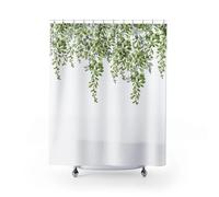 IXEHOH Green Leaves Shower Curtain,Polyester Fabric Shower Curtain for Bathroom, Minimalist Hotel with 12 Plastic Hooks,Washable 150x150cm/59x59in(WxH)