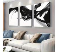 IXEHOH Large Modern Abstract Canvas Wall Art for Living Room, Black and White Aesthetic Wall Art, Minimalist Geometric Prints, 3 Piece Canvas Wall Art Set for Bedroom Office Decor 60x80cmx3