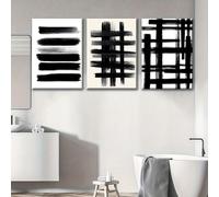 IXEHOH Large Modern Abstract Canvas Wall Art for Living Room, Black and White Geometric Prints, 3 Piece Aesthetic Wall Art Set, Minimalist Artwork for Walls, Home Office Decor 60x90cmx3