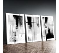 IXEHOH Large Modern Abstract Canvas Wall Art for Living Room, Black and White Geometric Prints, Aesthetic Wall Art, Minimalist Artwork for Walls, Vertical Wall Art for Bedroom Home Office 60x80cmx3