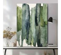 IXEHOH Large Modern Abstract Canvas Wall Art for Living Room, Green Watercolor Forest Painting, Minimalist Vertical Wall Art, Aesthetic Wall Art for Home Office, Nature Inspired Print 60x90
