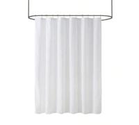 IXEHOH Long Shower Curtain Water-repellent Fabric White Shower Curtains Set With 12 Hooks, Machine Washable, Hotel Luxury Spa 75x190cm/29x75in(WxH)