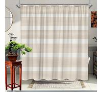 IXEHOH Minimalist Shower Curtain - Beige Bathroom Window Drape with Hooks, Extra Long Shower Curtain Machine Washable Polyester Fabric(140x200cm/55x78in(WxH)