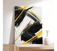 IXEHOH Modern Abstract Black and Yellow Canvas Wall Art for Living Room Bedroom, Large Vertical Wall Art Canvas Prints, Minimalist Aesthetic Wall Art Paintings Wall Decor Posters 80x130