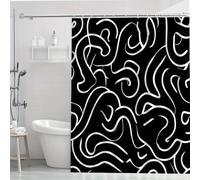 IXEHOH Modern Abstract Black White Shower Curtain - Lightweight Polyester Fabric Shower Curtain with 12 Hooks,Contemporary for Bathroom Decor(150x200cm/59x78in(WxH))