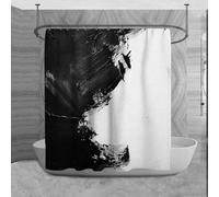 IXEHOH Modern Art Shower Curtains Brush Oil Paint Strokes Shower Curtain Washable Fabric Black And White Shower Curtains 100x200cm/39x79in(WxH) shower curtain