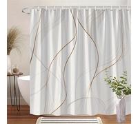 IXEHOH Modern Minimalist Abstract Wavy Lines Shower Curtains for Bathroom,Machine Washable Shower Curtain Modern Art Decor Waterproof Bath Curtain for Modern Bath Decor,(120x182cm/47x72in(WxH)