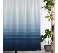 IXEHOH Vintage-Inspired Blue Gradient Bath Curtain with 12 Hooks-Polyester, Machine Washable,Artistic Ocean Wave Shower Curtains for Bathroom Decor| Durable Polyester(80x180cm/31x71in(WxH)