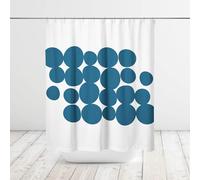 IXEHOH White Shower Curtain,Dark Blue Fabric Shower Curtain for Bathroom, Minimalist Hotel Modern Bathtub Curtain with 12 Hooks 180x150cm/71x59in(WxH