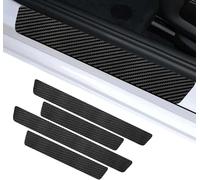 IXEUYN 4Pcs Carbon Fiber Car Kick Plates for Jaguar XE X760 I 2015-2019, Door Sill Protector Strips Anti-Scratch Car Door Edge Guards Stickers Threshold Protection