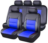 IXEUYN 9Pcs Car Leather Seat Cover Sets for VW UP 2012-2024, Tailored All Seasons Full Surround Seat Covers Waterproof Breathable Interior Accessories,black blue