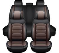 IXEUYN Car Leather Seat Covers Sets for MG HS 2018-2023（Fuel Version）, Waterproof Breathable Car Seat Cushion Protectors All-Weather Front Rear Seat Cover Accessories,Brown Black
