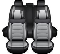 IXEUYN Car Leather Seat Covers Sets for MG HS 2018-2023（Fuel Version）, Waterproof Breathable Car Seat Cushion Protectors All-Weather Front Rear Seat Cover Accessories,Grey Black