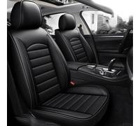 IXEUYN Full Set Leather Seat Covers for Nissan Micra K14 2017-2024, Custom Luxury All Weather Seat Covers Comfortable Waterproof Nonslip Front Rear Seat Protectors Accessories,black