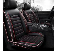 IXEUYN Full Set Leather Seat Covers for Nissan Pixo 2009-2014, Custom Luxury All Weather Seat Covers Comfortable Waterproof Nonslip Front Rear Seat Protectors Accessories,black red