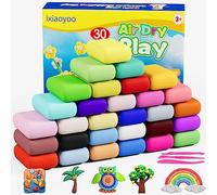 Ixiaoyoo Air Dry Clay, Modelling Clay for Kids, 30 Colors DIY Molding Magic Clay for with Tools, Soft & Non-Sticky, Toys Gifts for Age 3 4 5 6 7 8+ Years Old Boys Girls Kids