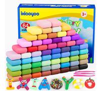 Ixiaoyoo Air Dry Clay, Modelling Clay for Kids, 64 Colors DIY Molding Magic Clay for with Tools, Soft & Non-Sticky, Toys Gifts for Age 3 4 5 6 7 8+ Years Old Boys Girls Kids
