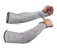 IXIGER Cut Resistant Sleeves - 45cm Arm Protection Sleeves Level 5 Protection, Resistant Anti Abrasion Safety Arm Guard for Garden Kitchen Yark Work 1 Pair (Gray)