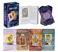 IXIGER Tarot Cards Age 14+ for Beginners with Meanings on Them,tarot cards and book set,Learning Tarot Deck Fortune Telling Game with Keywords, Chakra, Planet, Zodiac, Element, Yes/No, Affirmations.