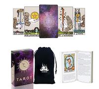 IXIGER Tarot Cards and Book for Beginners Set,Tarot Cards with 165Page Guide Book,Tarot Cards Deck,78 Pcs Classic Tarot Cards Deck for Beginners and Experts Readers with Black Velvet Pouch Bag
