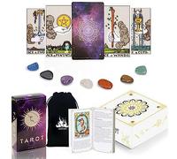 IXIGER Tarot Cards Deck with Guide Book,Tarot Cards for Beginners and Expert Readers,Tarot Cards Set,Tarot Cards Standard Size 4.75" x 2.76",78 Classic Tarot Cards (Purple Starry Gift Box)