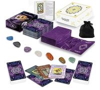 IXIGER Tarot Cards Set with Guide Book, Tarot Deck with Meanings, Learning Fortune Telling Game with Velvet Bag and Chakra Stone