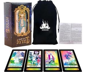 IXIGER Tarot Cards,Tarot Cards with Guide Book,78 Classic Tarot Deck,Tarot Card Deck with Guide Book and Gift Bag,Fortune-telling Game for Beginners and Experts