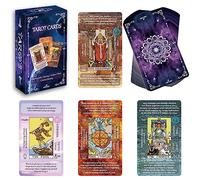 IXIGER Tarot Cards with Meanings on Them,tarot cards and book for beginners set,Learning Tarot Deck Fortune Telling Game with Keywords, Chakra, Planet, Zodiac, Element, Yes/No, Affirmations.