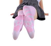 Ixkbiced Women Anime Over Knee Long Socks Kawaii Cat Paw Striped Thigh High Stockings