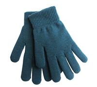 Ixkbiced Women Men Unisex Winter Ribbed Knitted Full Fingered Gloves Basic Solid Color Thicken Plush Lining Mittens Magic Thermal Wrist Warmer 5 Colors