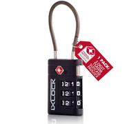 iXLOCK TSA Approved Luggage Locks Suitcase Locks NewGen TSA008 (1 Pack Black) 3 Digit Flexible Cable Suitcase Padlock. Travel Bag Combination Luggage Padlocks for Suitcases. Bags Case TSA Travel Lock