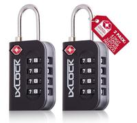 iXLOCK TSA Approved Luggage Locks Suitcase Locks NewGen TSA008 (2 Pack Black) 4 Digit Security Suitcase Padlock. Travel Bag Combination Luggage Padlocks for Suitcases. Bags Case TSA Travel Lock