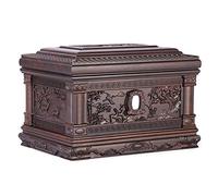 IXMLDAXD Cremation urn， Ashes Urns for Human Adult Cremation Forever Memory Box Woodcarving Fine Texture