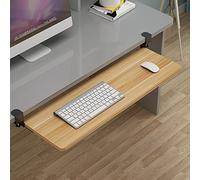 IXMLDAXD Keyboard Tray， Clamp-On/Ergonomic, for Home Office School Gamer Desk Extender Wrist Rest Computer Arm Support Bracket(A walnut,52x25cm(21x10Inch))