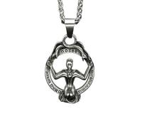 IXMLDAXD necklace， Magic Mirror Skeleton Reflection Titanium Steel Necklace Female Back & Skull Pendant