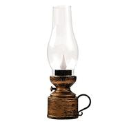 IXMLDAXD oil lamp, Retro Led Kerosene Lamp Classic Vintage Storm Lantern Portable Battery Operated Hurricane Kerosene Lantern for Home Bar Garden Camping(Bronze)