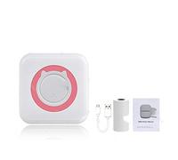 IXMLDAXD printer, Mini Adhesive Label Printer Portable Bluetooth Photo Printing Pocket 58mm(Pink C Printer)