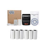 IXMLDAXD printer， Printers Bluetooth Mini Portable 58mm Receipt Printer Ticket Bill Printing Papers Roll Wireless Impresora(BK Add 6Rolls)