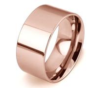 IXMLDAXD ring， 10mm Wide Stainless Steel Ring Simple Stylish Style Rose Big Band Polished Flat Top For Men Women(Rose Gold,U)