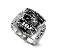 IXMLDAXD ring， Military Veteran Eagle Engraved Memorial Ring for Men Classic Collection(O)