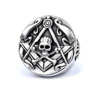 IXMLDAXD ring， Stainless Steel Heavyweight Gothic Punk Masonic Spiritual Transcendence(U)