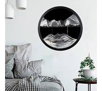 IXMLDAXD Sand Animation， Moving Sand Art Wall Decor 360 Rotating Round Glass Solid Wood Frame 44cm/17.4in(H)