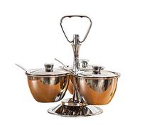 IXMLDAXD Seasoning jar, 304 Stainless Steel Spice Jar with Creative Rack for Easy Transit(3jars)