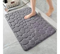 IXMLDAXD Shower Mat, Bath mat Soft Bathroom Rugs Cozy Velvet Bath Mat Non-Slip Water Absorbent Shower Carpet Washable Thick Floor Mat(Dark Grey,50X80X1.2CM)