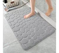 IXMLDAXD Shower Mat, Bath mat Soft Bathroom Rugs Cozy Velvet Bath Mat Non-Slip Water Absorbent Shower Carpet Washable Thick Floor Mat(Light Gray,40X60X1.5CM)