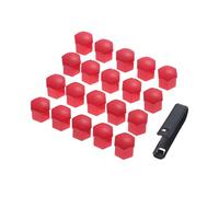 IXMLDAXD Tyre nut cap， 20pcs Wheel Screw Covers Universal With Removal Tool Auto Hub Bolt Head Cover Remover(19mm red)