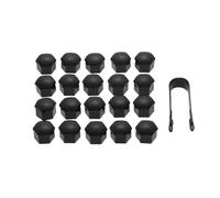 IXMLDAXD Tyre nut cap， 20pcs Wheel Screw Covers Universal With Removal Tool Auto Hub Bolt Head Cover Remover(17mm black)